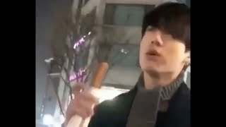 180121 BTS Jungkook Spotted in Hongdae Enjoying His Time [upl. by Sarnoff]