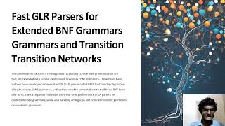 Fast GLR Parsers for Extended BNF Grammars and Transition Networks [upl. by Iznil190]