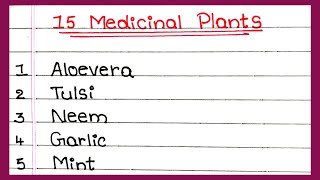 15 Medicinal plants in English  5  10  15  Medicinal plants name [upl. by Adnal]