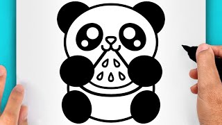 DISEGNI FACILI COME DISEGNARE UN PANDA KAWAII VIDEO DI DISEGNI [upl. by Liz]