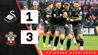 EXTENDED HIGHLIGHTS Swansea City 13 Southampton  Championship [upl. by Ahsienyt154]