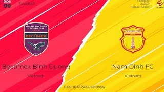 Trực tiếp Nam Định FC vs Becamex Bình Dương trực tiếp trận đấu hôm nay 2024 [upl. by Annaor]