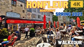 Tour in HONFLEUR Normandy Town Market the Harbour 4K Walk in May 2023 [upl. by Emorej815]