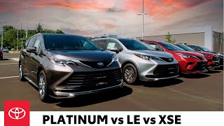 Compare 2022 Sienna LE vs XSE vs Platinum Exterior  Smart Toyota Madison [upl. by Arleyne]