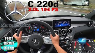 2020 Mercedes Benz C 220d AMGLine 194 PS AUTOBAHN DRIVE POV [upl. by Aihcats507]