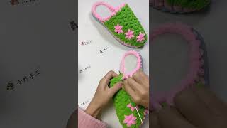 Pure crochet knitted slipper pattern  shorts crochet crochetpatterns slippers knitting knit [upl. by Yeliah]