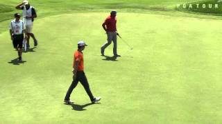 SeungYul Noh sinks 33foot birdie at Arnold Palmer [upl. by Noraed]