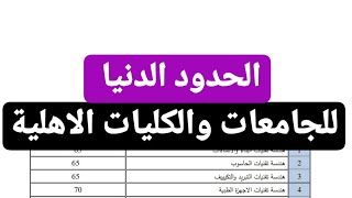 الحدود الدنيا للجامعات والكليات الاهلية 2019 [upl. by Vivyanne]