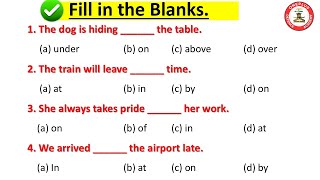 fill in the blanks with suitable preposition  fill in the blanks [upl. by Ozen]