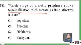 Which stage of meiotic prophase shows terminalisation of chiasmata as its distinctive feature [upl. by Damahom796]