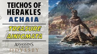 Teichos of Herakles Achaia  Loot Treasure amp Ainigmata Location  ASSASSINS CREED ODYSSEY [upl. by Elpmid]