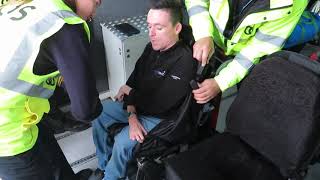 Able Move  Wheelchair Transfer in Ambulift to Aisle Chair [upl. by Ellan]