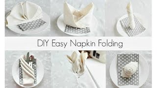 EASY Napkin Folding Tutorials for beginners [upl. by Natam77]