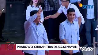 Jalan dengan Santai Momen PrabowoGibran Tiba di Arena Debat Cawapres 2024 [upl. by Aiz]