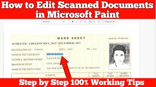 How to Edit Scanned Document in Microsoft Paint [upl. by Alimaj99]