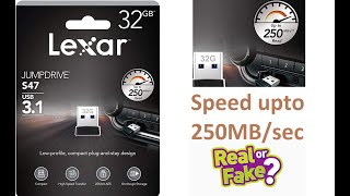 Lexar S47 USB 31 Flash Drive 128GB Speed Test  250mbsec real or fake  Fastest USB flash 2021 [upl. by Antone604]