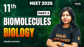 Biomolecules Part 3  Class 11 Biology  NEET 2026  Sandra Maam [upl. by Loftus754]