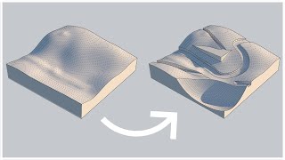 Excavations within a 3D Terrain Model  Rhino 7 [upl. by Ynhoj]