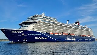 Mein Schiff 7 leaving Rostock Port  Warnemünde  20240902 [upl. by Jesher]