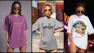 oversized t shirt for women dresses [upl. by Asalocin629]