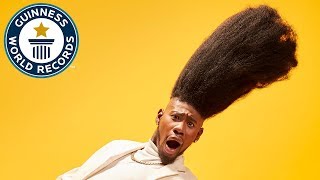 Tallest high top fade  Guinness World Records [upl. by Ahsikel]