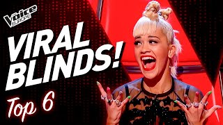 MOST VIRAL Blind Auditions on The Voice  TOP 6 Part 4 [upl. by Yemrots]