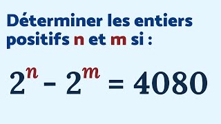 OLYMPIADE DE MATHÉMATIQUES  2ⁿ  2ᵐ  4080 [upl. by Aihsyak]