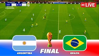 ARGENTINA vs BRAZIL  LIVE  Final FIFA World Cup 2026  Full Match  PES 21 Game Simulation [upl. by Nnylhtak]