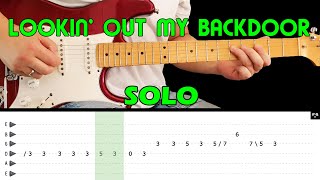 LOOKIN OUT MY BACKDOOR  Guitar lesson  Guitar solo with tabs  CCR  fastampslow [upl. by Agem]