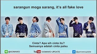 Easy Lyric BTS  FAKE LOVE by GOMAWO Indo Sub [upl. by Leugim573]