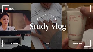 STUDY VLOG  study Netflix skincare [upl. by Koch]