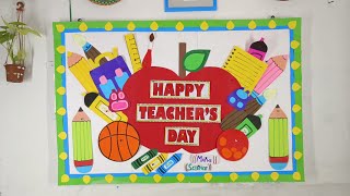 Teachers day display board  Teachers day School Decoration  Teachers day notice board ideas [upl. by Soluk]