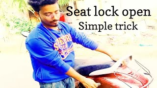 How to seat lock open honda Activa seat lock open seat lock open jk star jk star [upl. by Eibot]