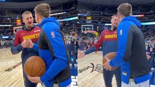 Nikola Jokic and Luka Doncic share some MOMENTS before the Dallas Mavericks vs Denver Nuggets game [upl. by Gotthelf]