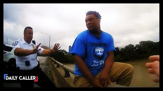 BODYCAM Officers Attempt To Save Man Who Threatens To Jump Off Bridge [upl. by Grath]