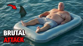 300Pound Man Takes a Nap on Air Mattress in SharkInfested Waters Then This Happens [upl. by Neelya]