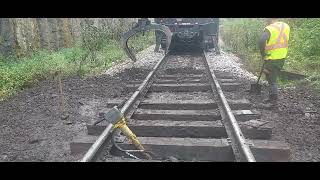 Fixing a Bad Mud Spot in the Track with a Grapple Truck [upl. by Eyeleen]