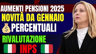 Aumenti Pensioni 2025 Novità da Gennaio 💰 Percentuali Rivalutazione e Aggiornamenti INPS [upl. by Sonitnatsnok]