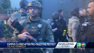 Cal Poly Humboldt closes campus after proPalestinian protesters take over building [upl. by Jari]