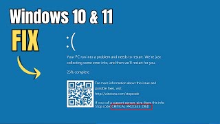 How To Fix quotCritical Process Died Error quot on Windows 10 amp 11 [upl. by Aranahs]