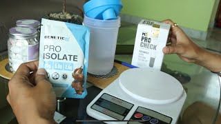 Genetic Nutrition Pro Isolate Whey Protein Review And Lab Test With MB Pro Check Kit Muscleblaze [upl. by Ylliw725]