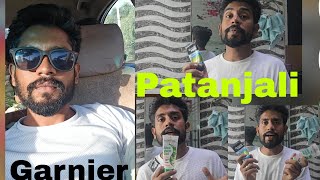 Garnier men facewash vs patanjali alovera gel facewash। rajugyani Garnier [upl. by Addy]