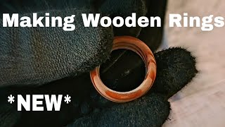 Making Wooden Rings 🪵  NEW [upl. by Aeresed46]