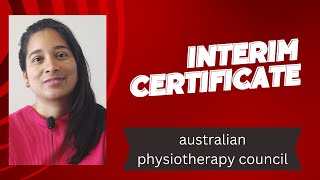 Interim certificate  Australian physiotherapy council  APC  physio in Australia [upl. by Anujra]