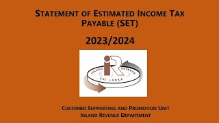 Statement of Estimated Income Tax Payable SET 20232024 [upl. by Retrac829]