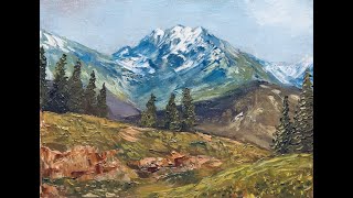 Palette Knife Painting Mountains  Oil Painting By Knife [upl. by Atwood380]