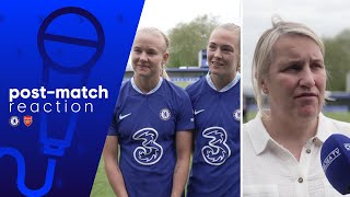 Emma Hayes postmatch reaction amp a farewell message from Harder amp Eriksson [upl. by Swanson107]