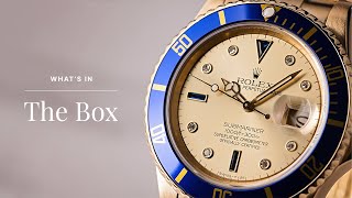 Gold Rolex Submariner Unboxing Serti Dial Ref 16808  Whats in the Box Ep 24 [upl. by Nilorac536]