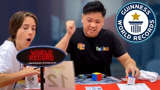 Fastest 3x3x3 Cube Solve EVER  Guinness World Records [upl. by Wey]