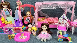 4 Minutes Satisfying with Unboxing Princess Bunk Bed Playset，Baby Stroller Toys Review  ASMR [upl. by Adore38]